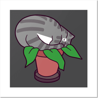 Potted Cat Plant Posters and Art